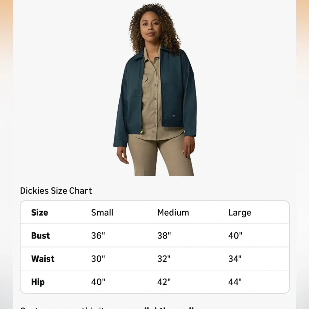 Dickies Womens Army Green Moss Eisenhower Woven Duck Jacket nwt small